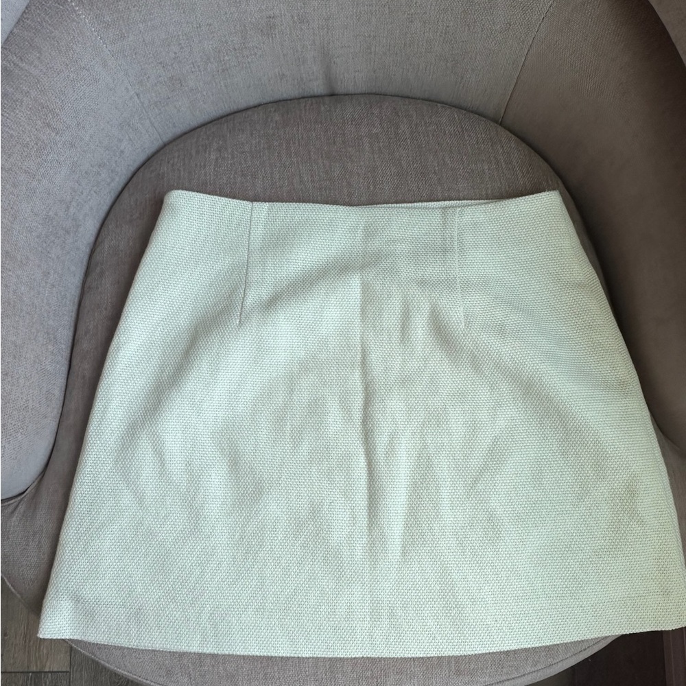 Djerf Avenue Cream A-Line Mini Skirt Casual